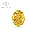 ForeverFlame  fancy yellow 8ct 10mm*14mm vvs Oval Cut diamond CVD CZ Moissanite haute couture 18K proposal ring